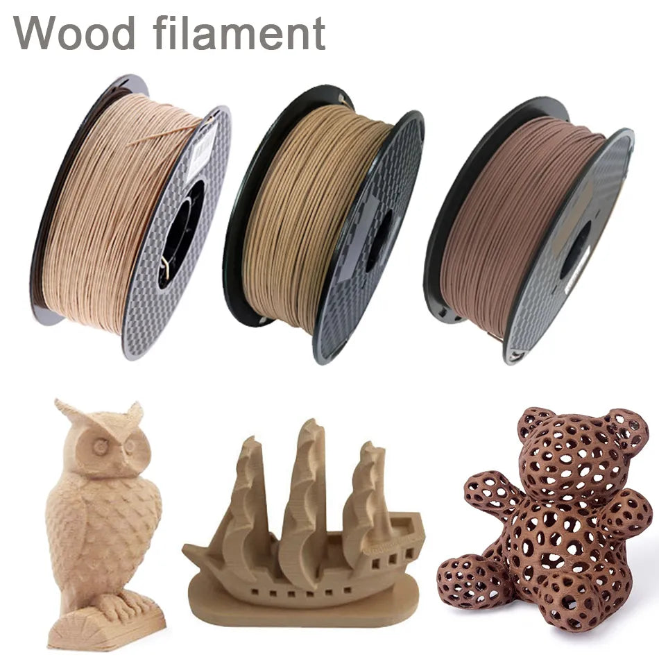 Wood Filament PLA 3D Printer 1.75mm 250g / 1Kg PLA Light Dark Red Wooden Color